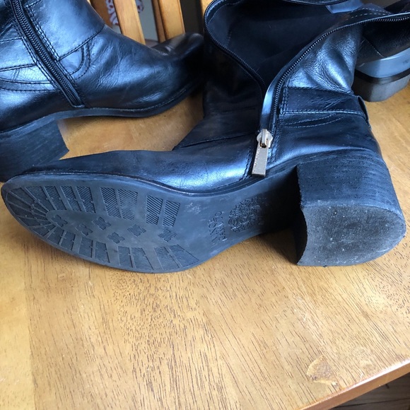 Vince Camuto Finella Black Leather Zip Knee Boots - Picture 9 of 10